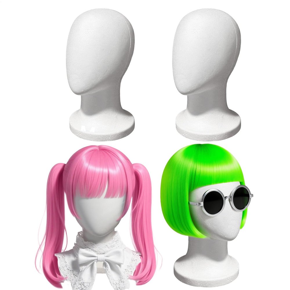 Bavokon Wig Display Head Model Holder, Realistic Stand