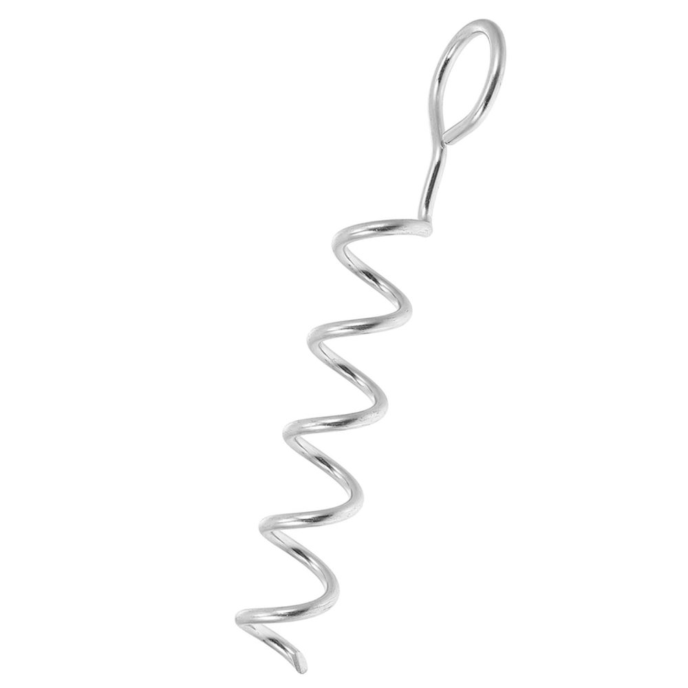 ERINGOGO Sturdy Iron Spiral Dog Tie-Out Stake, Silver-Colored