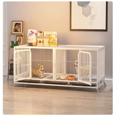 Indoor Pet Crate with Divider for Small Dogs and Cats