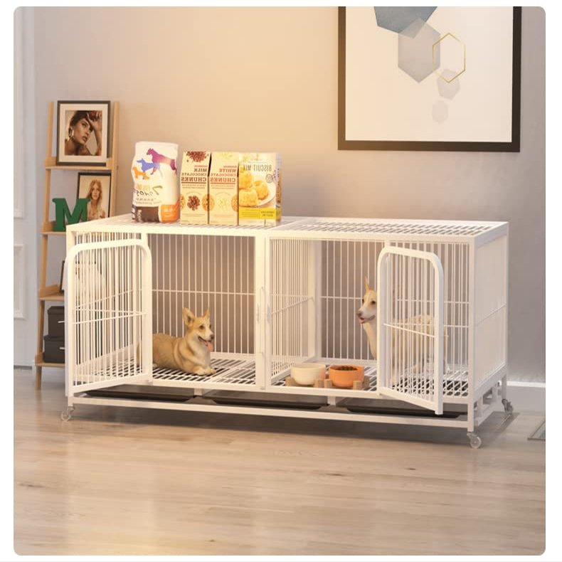 Indoor Pet Crate with Divider for Small Dogs and Cats