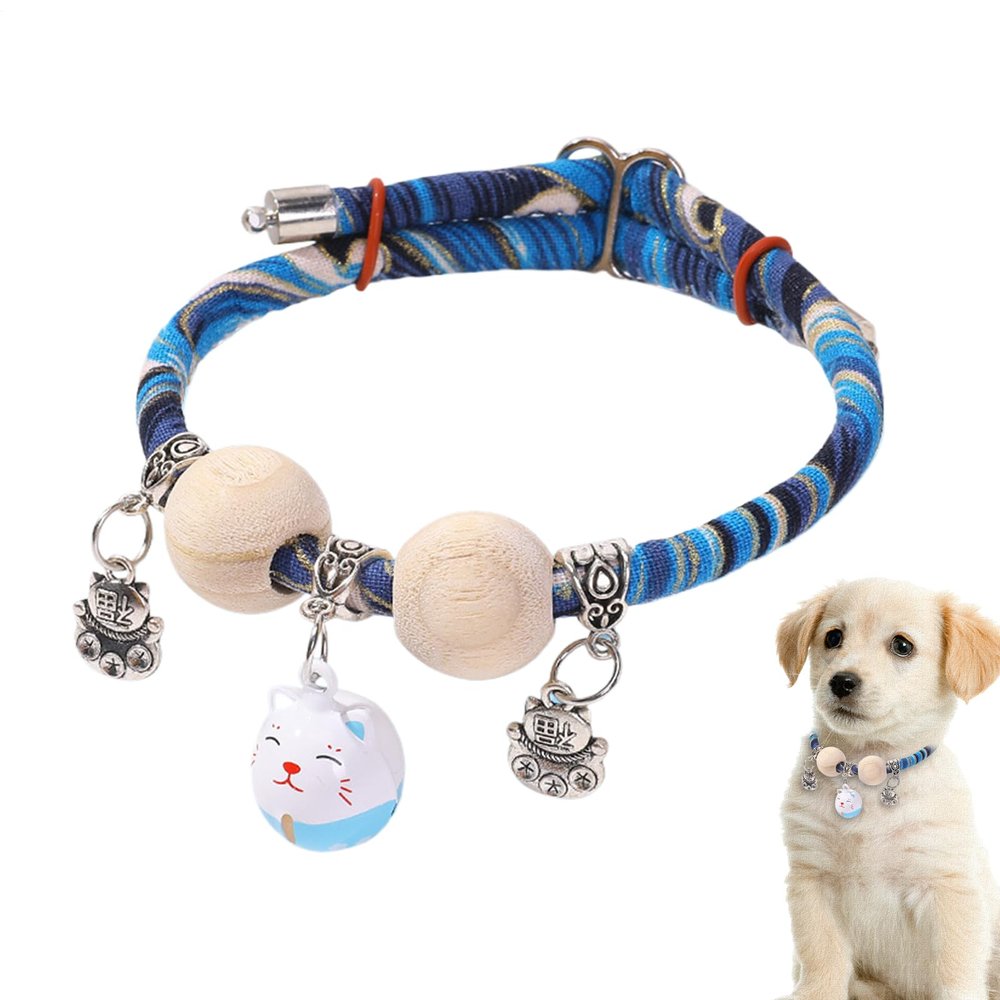 Cedar Bead Cat Collar with Bell