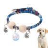 Cedar Bead Cat Collar with Bell view 1