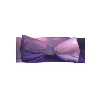 BLWSLC Dreamy Lavender Purple Ocean-Print Bow Headband for Newborns, Infants and Toddlers