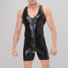 EQWIGKEIT Men's Latex Wetlook Slim-Fit Tank Top view 2