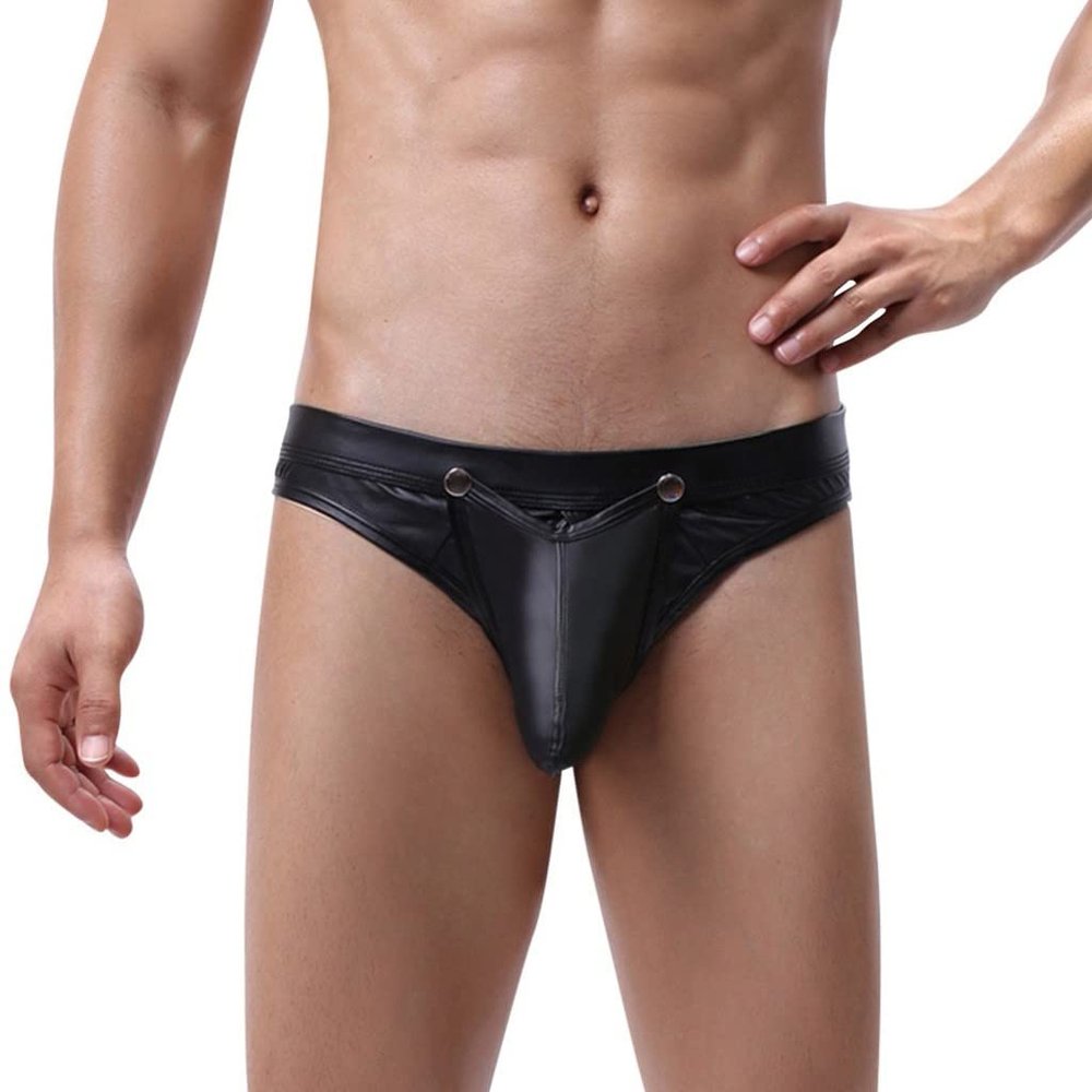 EQWIGKEIT Men's Wetlook Latex G-String Thong