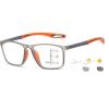 Generic Reading Glasses for Men and Women, Sporty Blue-Light-Blocking TR90 Frame, Lightweight and Comfortable (Gray/Orange, 2.5x) view 1