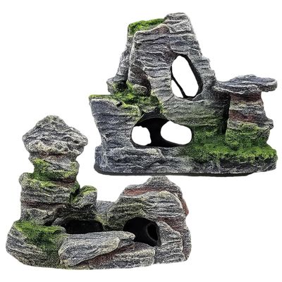 XinYangMao Aquarium Hideout, 2-Piece Resin Rock Set