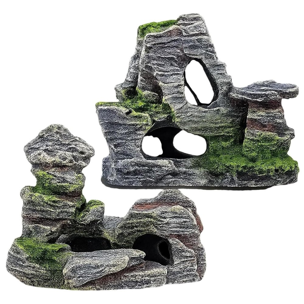 XinYangMao Aquarium Hideout, 2-Piece Resin Rock Set