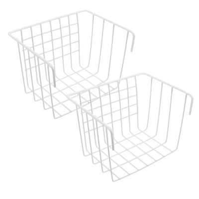 BCOATH 2-Pack Metal Hay Feeders for Rabbits, Guinea Pigs & Chinchillas, Wall-Mounted, White