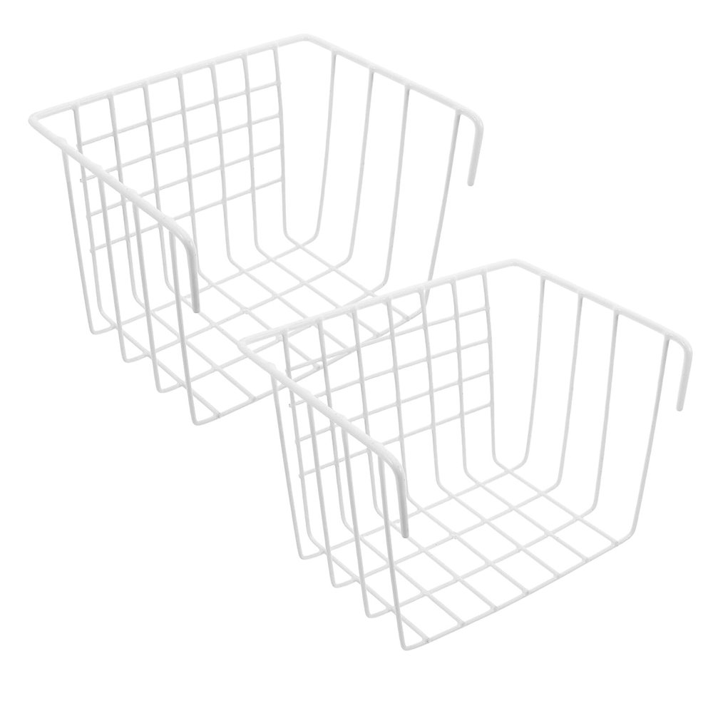 BCOATH 2-Pack Metal Hay Feeders for Rabbits, Guinea Pigs & Chinchillas, Wall-Mounted, White