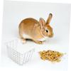 BCOATH 2-Pack Metal Hay Feeders for Rabbits, Guinea Pigs & Chinchillas, Wall-Mounted, White view 4