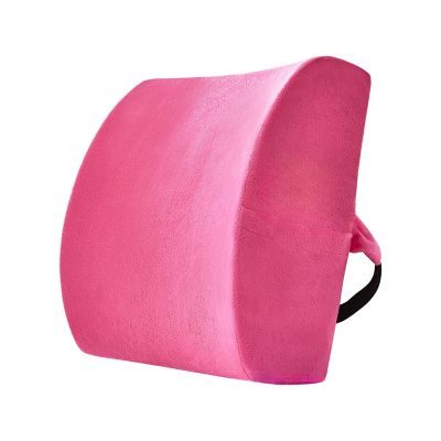 YsXoWiui Back Support Cushion, Ergonomic Memory Foam Lumbar Pillow, Rose Red