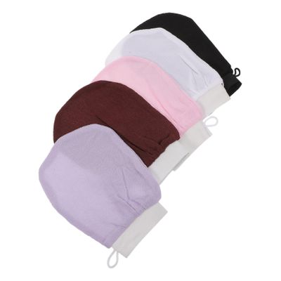 WRITWAA 5-Piece Body Exfoliating Gloves, Polyester Shower Scrub Mitts
