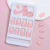 Viugex 24-Piece Pink French Press-On Nails, Short Square Acrylic Full-Cover Nails with Gel Glue view 3