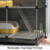 Large Indoor Cat Cage with Ramp and Bed view 4