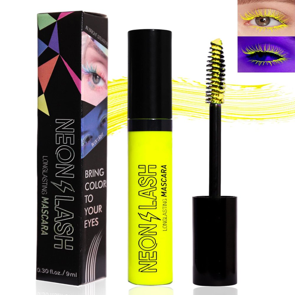 UV Neon Yellow Mascara, Volume and Length, 1 Pc