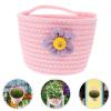 MUCKLILY Decorative Cotton Rope Basket, Pink, Compact Table Organizer view 2