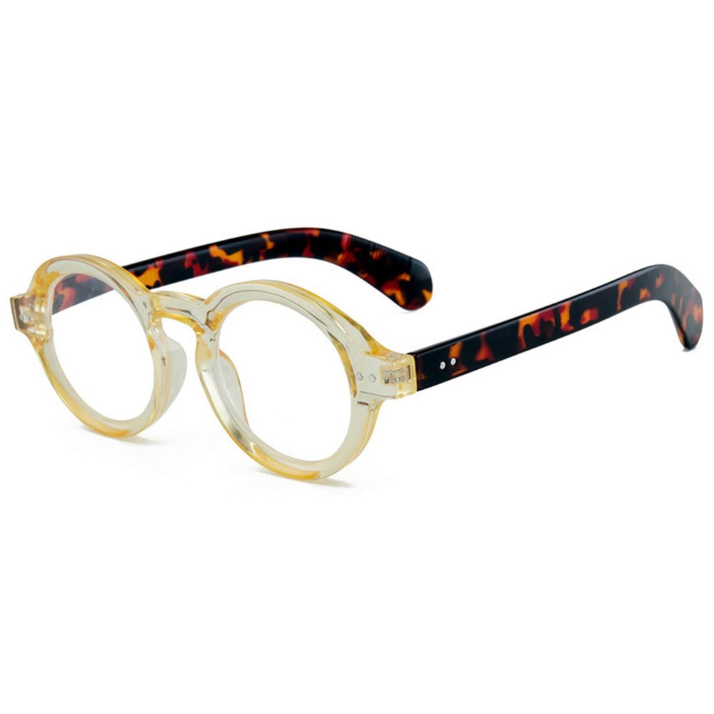 ALKAHE Round Reading Glasses without Blue Light Filter