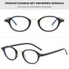 ALKAHE Classic Oval Reading Glasses with Blue-Light Filter, Black Frame, +1.5 view 3