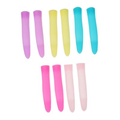 LIFKOME 5 Pairs Silicone Cuticle Scissor Handle Covers, Non-Slip Nail Art Accessories, Assorted Colors