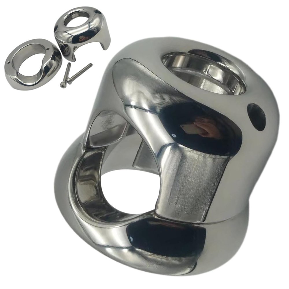 Extra-Heavy Stainless Steel Testicle Ring Weight, CBT Ball Stretcher, 15 Sizes