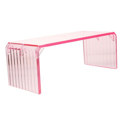 Acrylic Nail Arm Rest for Manicure, Transparent, Pink