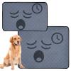2-Piece Reusable Dog Pee Pad Set, Non-Slip Mats for Cars and Airplanes, 24 x 36 in + 36 x 42 in, Modern Clock Design view 1