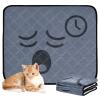 2-Piece Reusable Dog Pee Pad Set, Non-Slip Mats for Cars and Airplanes, 24 x 36 in + 36 x 42 in, Modern Clock Design view 2