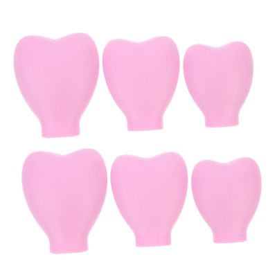 COLLBATH 6-Piece Silicone Makeup Brush Covers, Dustproof Bristle Protectors, Pink