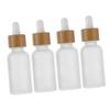 SOESFOUFU 4-Piece Glass Dropper Bottles with Bamboo Caps, Frosted Travel Bottles for Essential Oils view 1