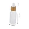 SOESFOUFU 4-Piece Glass Dropper Bottles with Bamboo Caps, Frosted Travel Bottles for Essential Oils view 2
