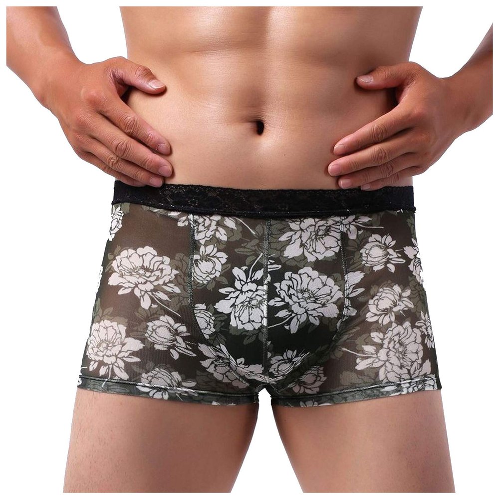 Men's Sheer Lace Boxer Briefs