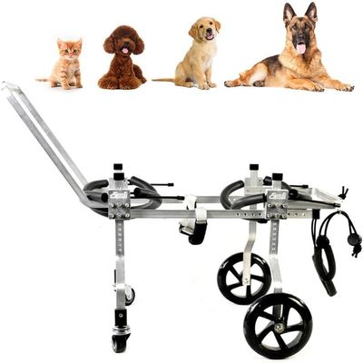 Adjustable Four-Wheel Dog Wheelchair for Front and Hind Leg Rehabilitation