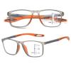 Self-Tinting Progressive Multifocal Reading Glasses, Blue-Light Filter, TR90, Gray/Orange, +2.0 view 1