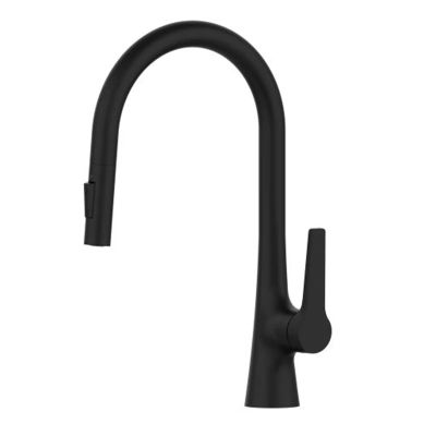YCVAWEOD Brass Chrome Black Brushed Gold Spray Rotating Deck-Mount Pull-Out Sink Faucet