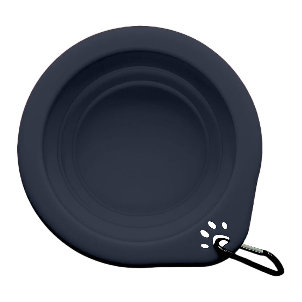 Collapsible Dog Bowl - 300ml Portable Silicone Bowl with Carabiner