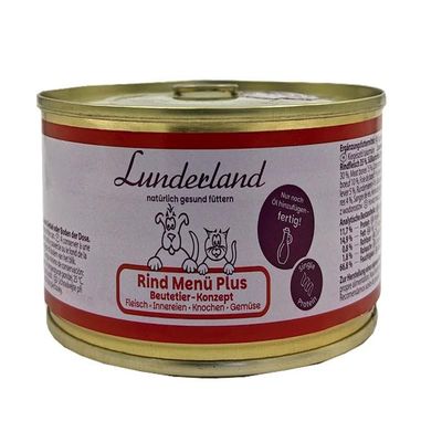 Lunderland Beef Menu Plus 5 x 300 g (1.5 kg) Supplemental Food for Dogs & Cats