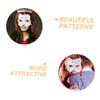 TOPPERFUN 2-Pack Japanese Fox Half-Face Masks, Hand-Painted Cat and Cherry Blossom Design view 3