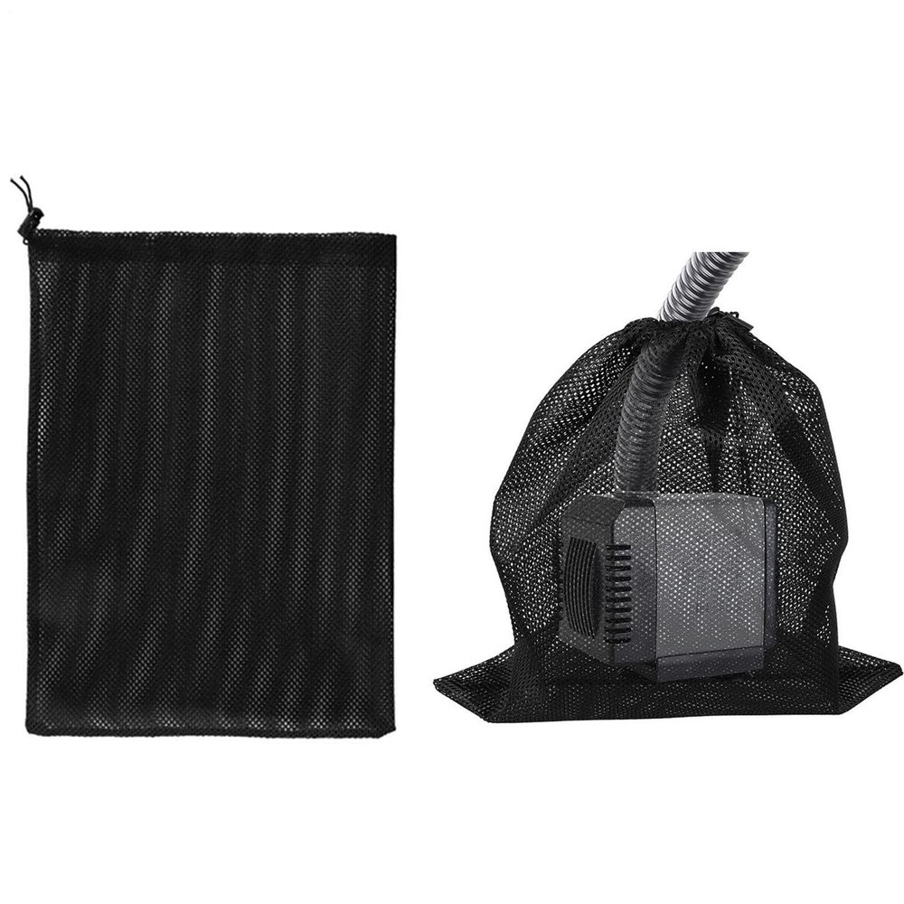 Black Knitted Mesh Pump Filter Bag, 12.2 x 15.9 in