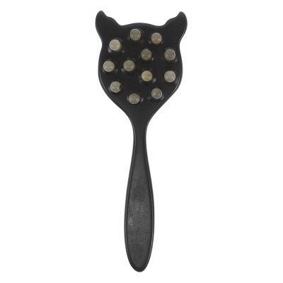 Black Cat-Shaped Ox Horn Scalp Massage Comb