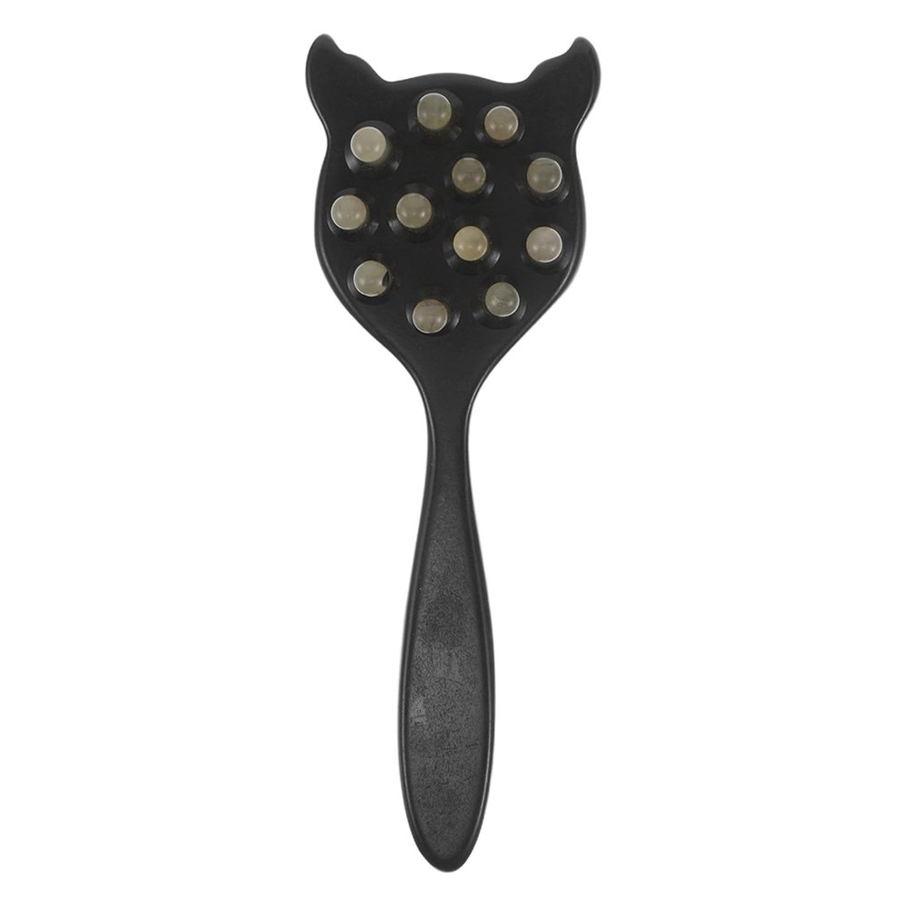Black Cat-Shaped Ox Horn Scalp Massage Comb