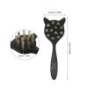 Black Cat-Shaped Ox Horn Scalp Massage Comb view 2