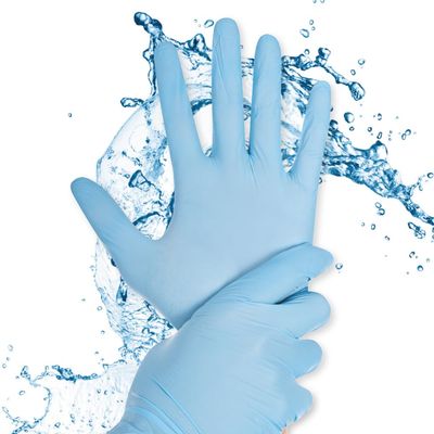 FRANZ MENSCH Hygostar Rapid-On Nitrile Gloves, 100 Count, Powder-Free, Blue, Size 10/XL