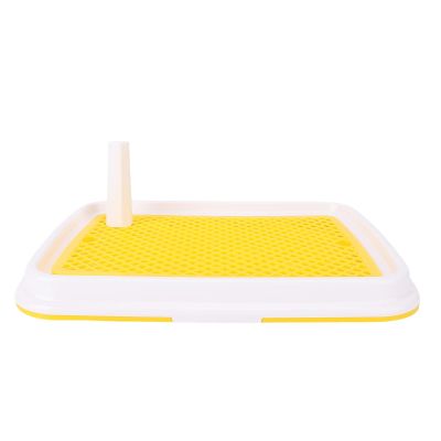 HOSEONFN Dog Toilet with High Fence, Odor-Resistant, Easy-Clean Plastic Pee Pad Holder, Yellow