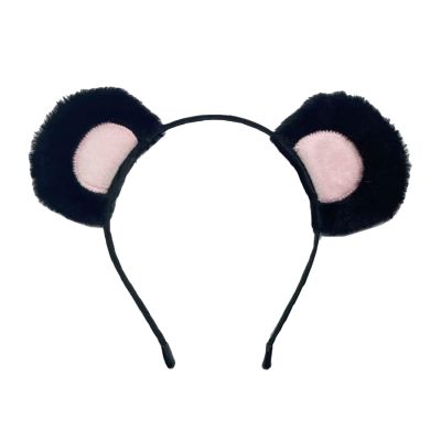 Cute Brown Bear-Ear Headband, Fluffy Animal-Ear Hairband for Makeup, Washing, Cosplay, Halloween Costume, Adult Women (F, One Size)