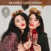Cute Brown Bear-Ear Headband, Fluffy Animal-Ear Hairband for Makeup, Washing, Cosplay, Halloween Costume, Adult Women (F, One Size) view 3