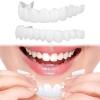 2 Pairs of Clip-In Veneers for Upper and Lower Teeth, Temporary Cosmetic Artificial Teeth view 1