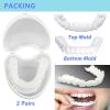 2 Pairs of Clip-In Veneers for Upper and Lower Teeth, Temporary Cosmetic Artificial Teeth view 2