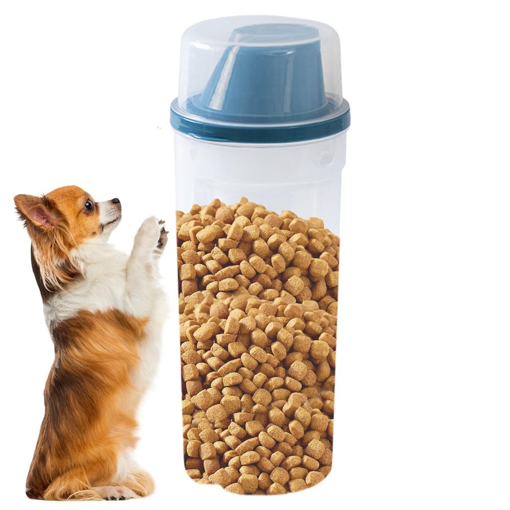 Pet Food Storage Containers, 1,500 mL, Transparent, with Handle, 2-Pack