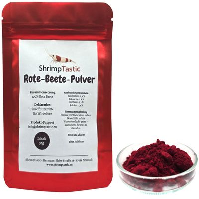 Beetroot Powder (30g) for Shrimp, Catfish, Crayfish, Snails, Invertebrates